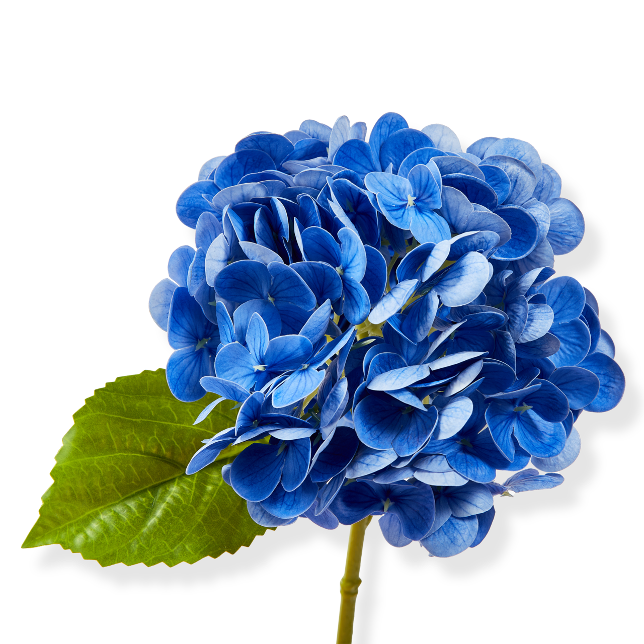 Soft Touch Faux Hydrangea Stem - Blue Artificial Flower Stem for Everyday Decor, 13" Height, Easy Care